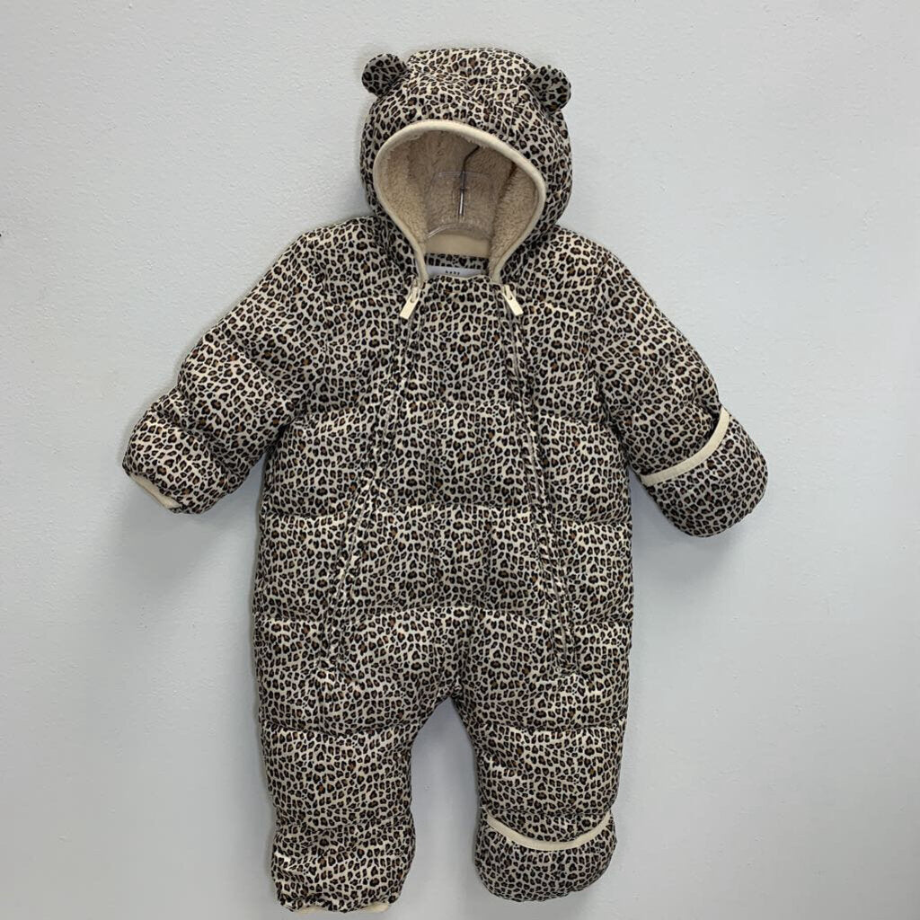 0-6M: ColdControl Ultra Max Water Resistant Fleece Lined Bunting - Leopard