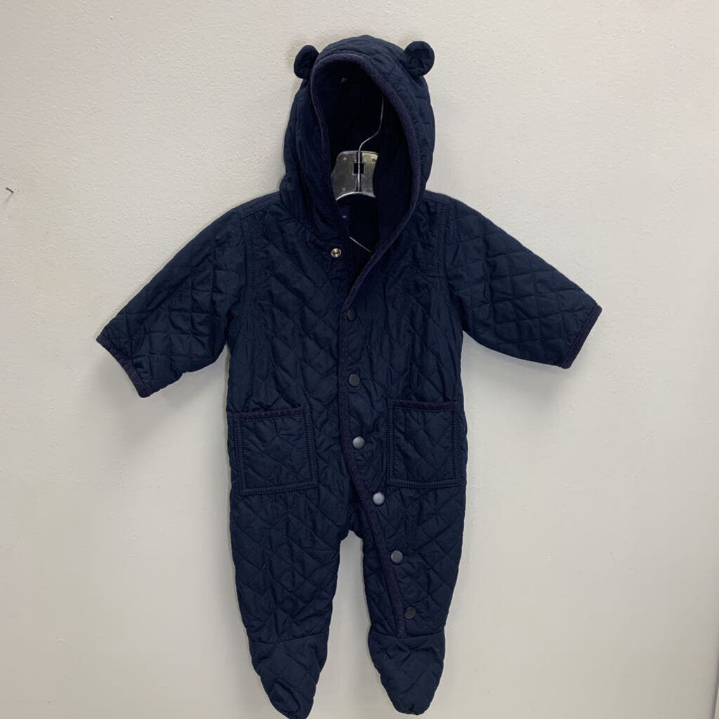3-6M: Fleece Lined Quilted Bunting - Bear Hood