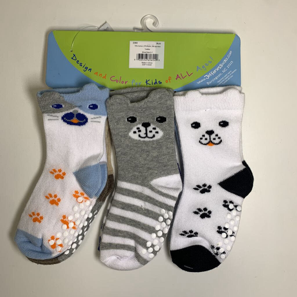 Shoe Size 3-7: No Skid Socks - 6 Pack NWT