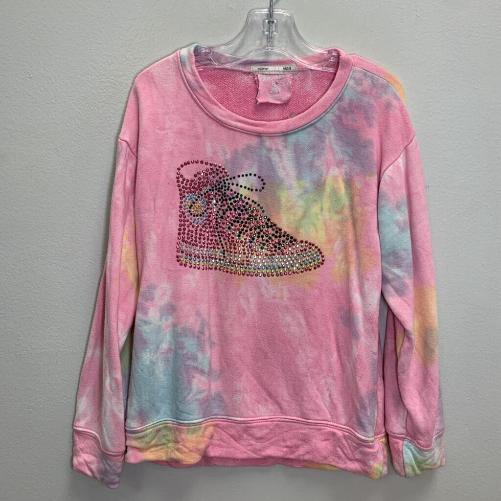 6X: Tie-Dye Sweatshirt - Rhinestone Shoe