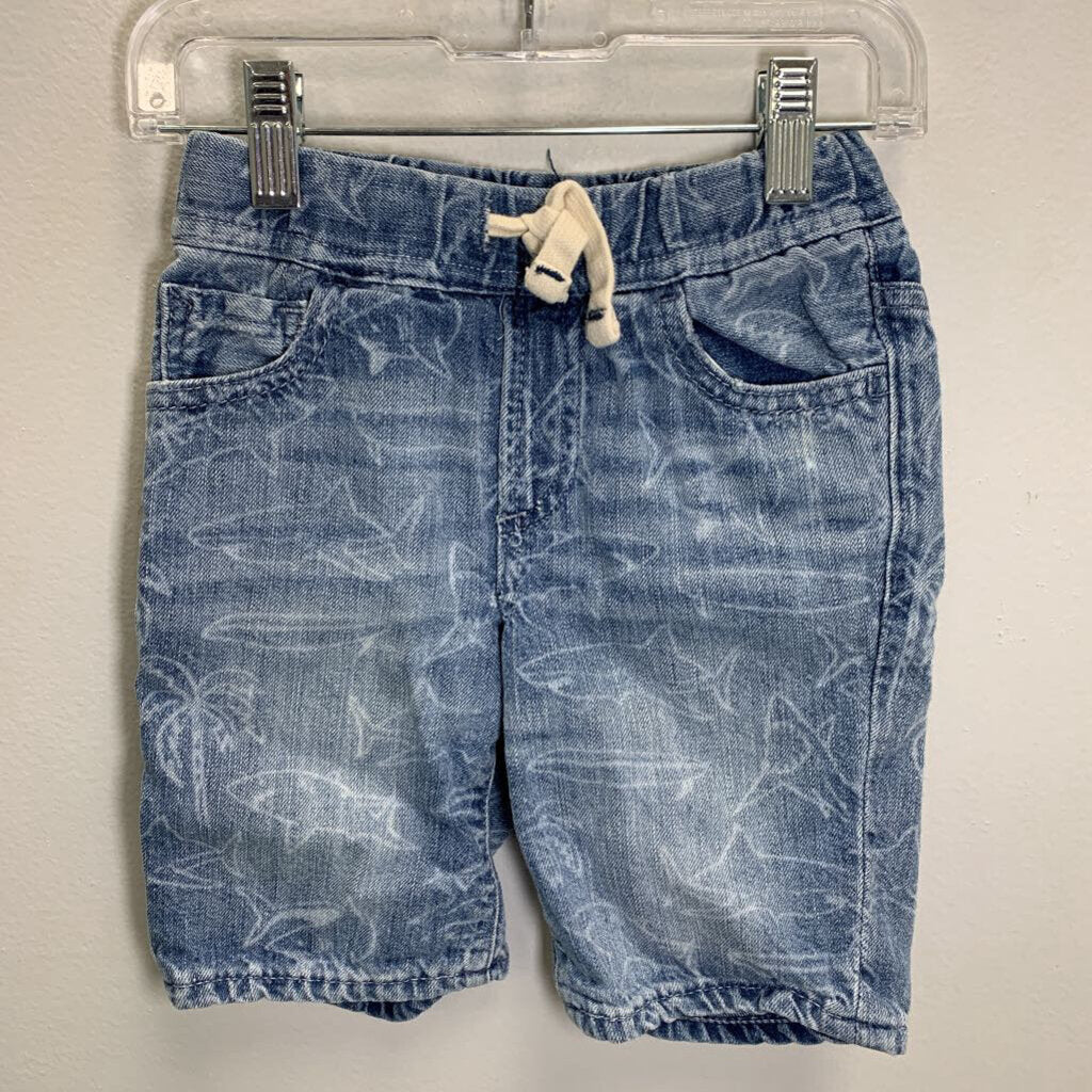 3T: Shark Drawstring Denim Shorts