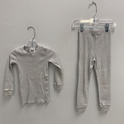 3T: Ribbed Pajama Set - Stripes