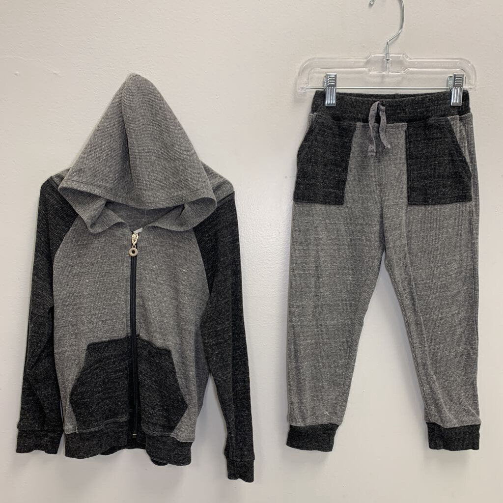 4T: Ribbed Zip Hoodie + Joggers