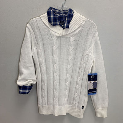 6-7: Plaid Shirt + Cable Knit Sweater Set NWT