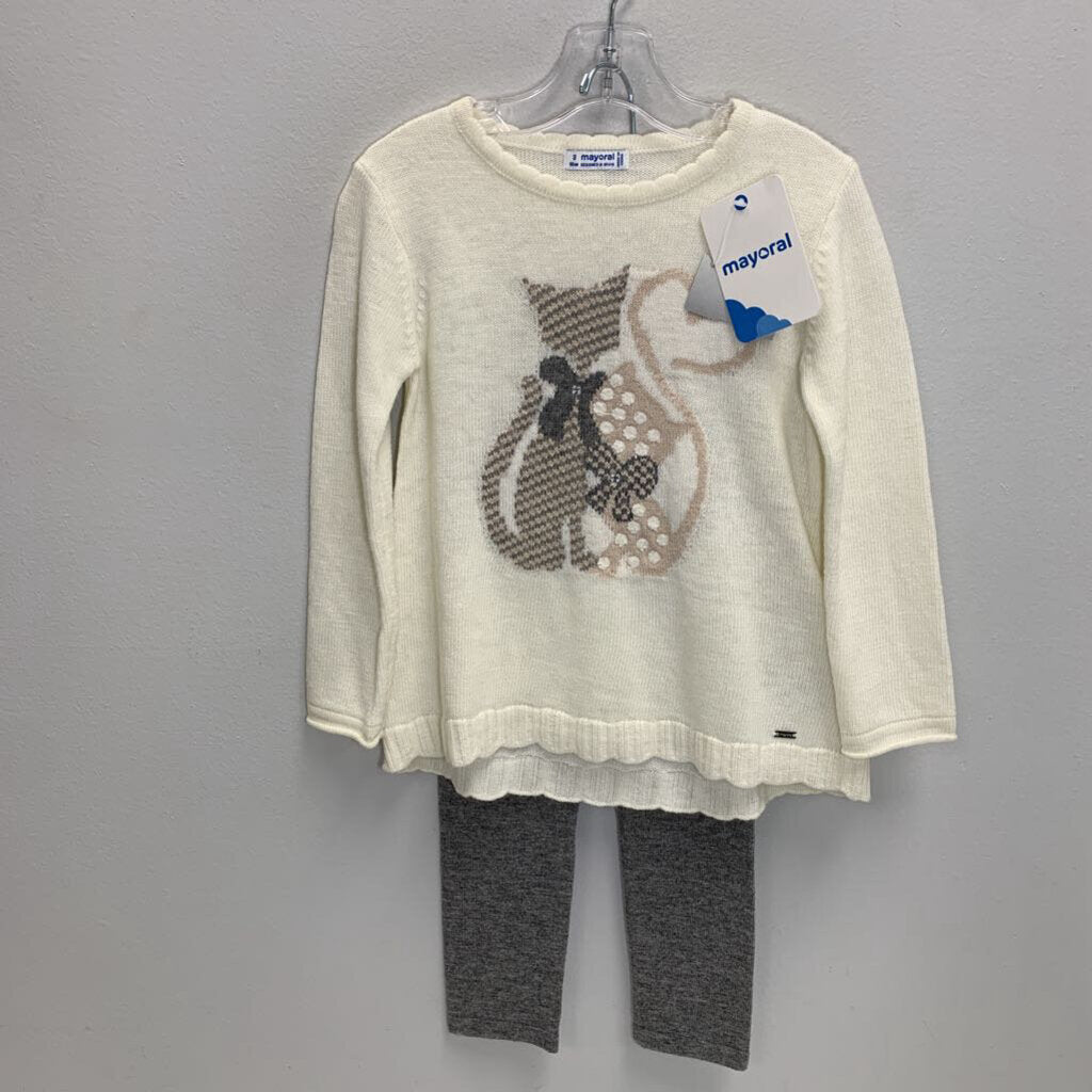 3: Knit Sweater + Knit Leggings - Bow Kitties NWT