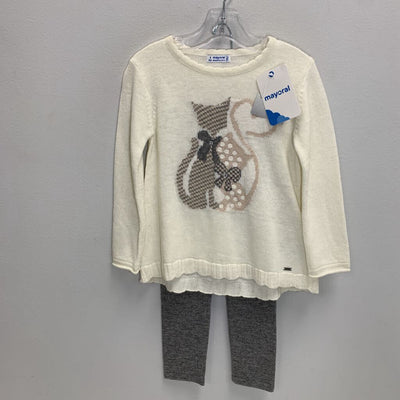 3: Knit Sweater + Knit Leggings - Bow Kitties NWT
