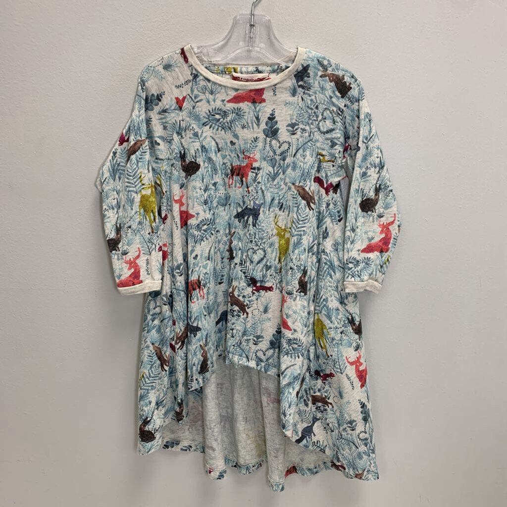 3: Drape Hem Dress - Woodland Animals