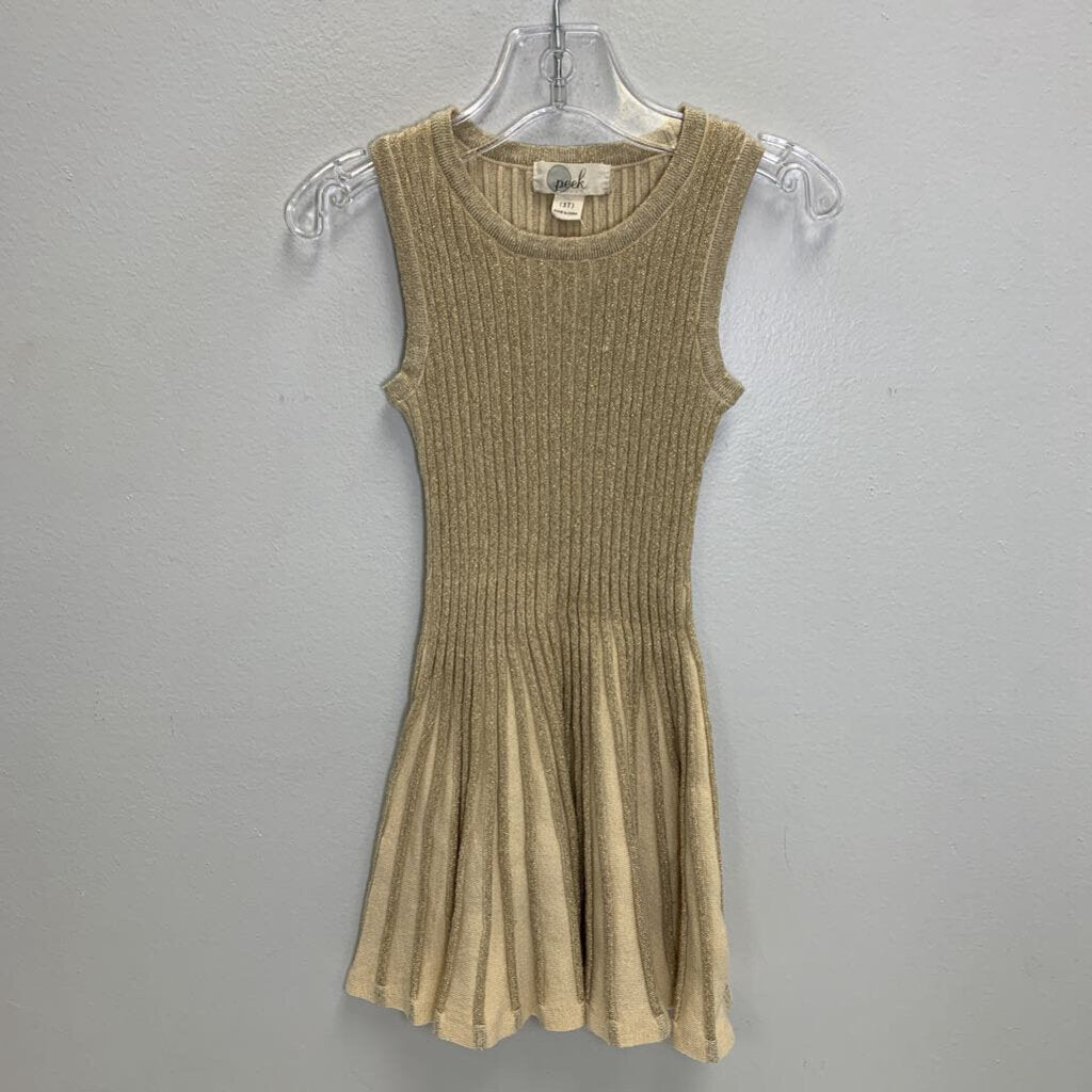 3T: Metallic Scallop Knit Fit & Flare Dress