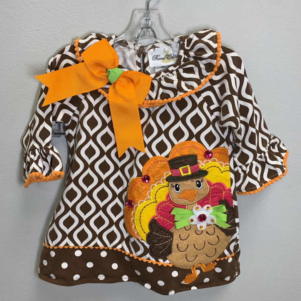 9M: Turkey Applique Dress w/ Diaper cover
