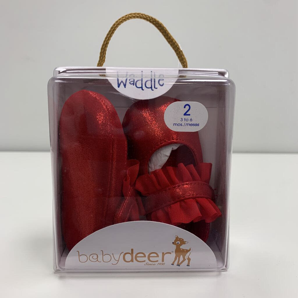 3-6M: Glitter Ballet Crib Shoes - NWT