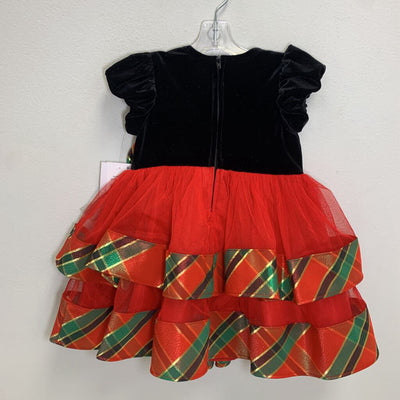 18M: Velvet Taffeta Plaid Holiday Dress NWT