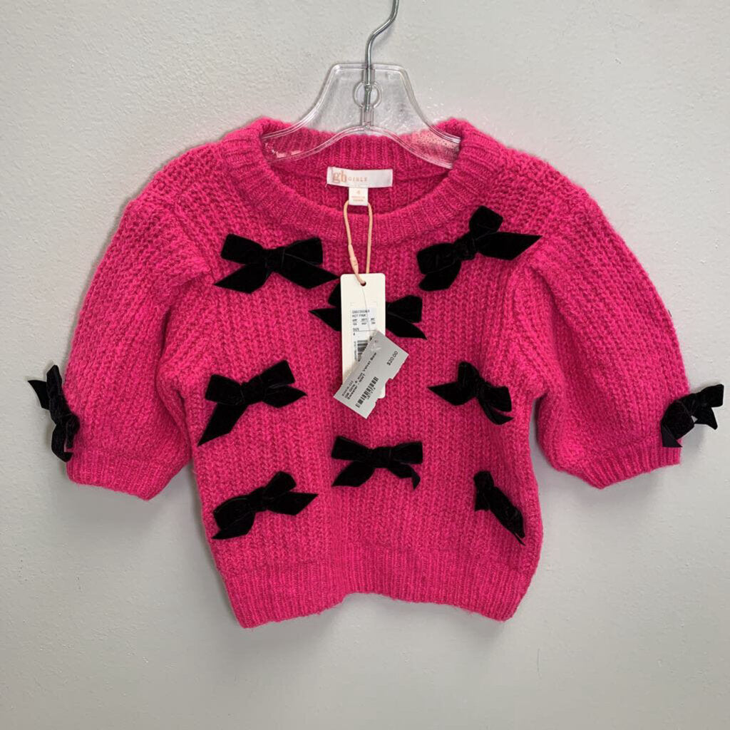 4: Knit Velvet Bow Sweater - NWT