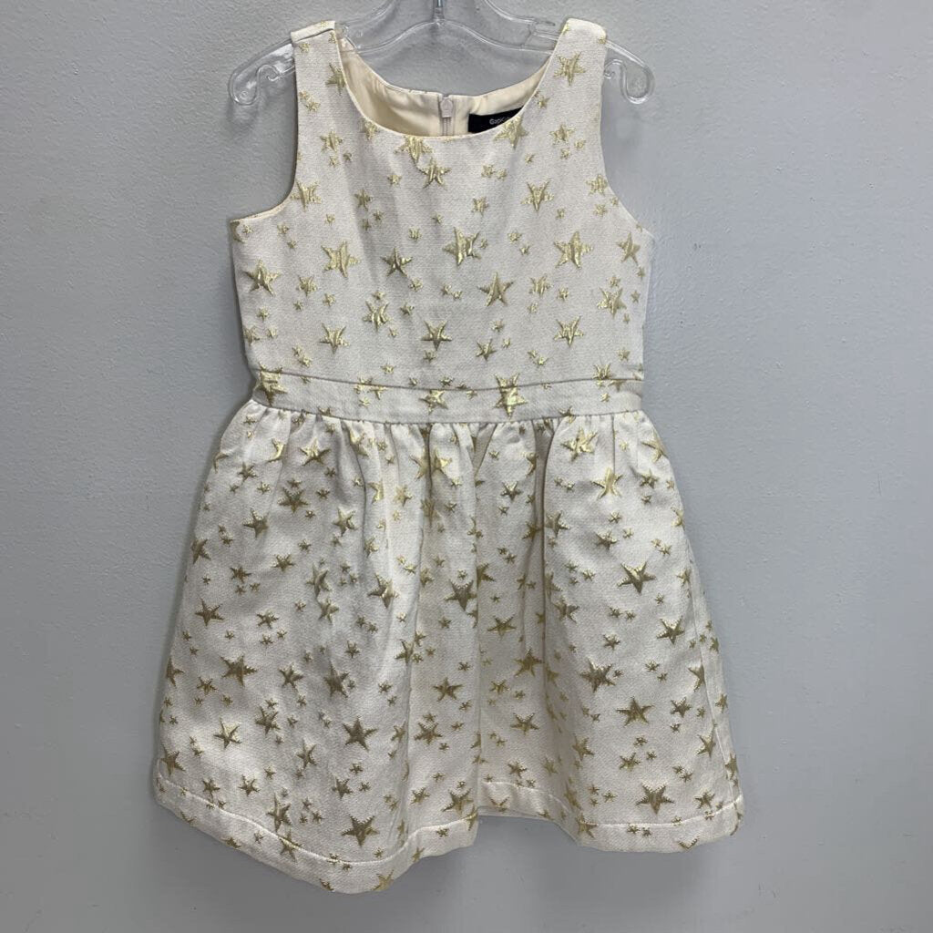 6-7: Sleeveless Dress with Pockets - Gold Stars