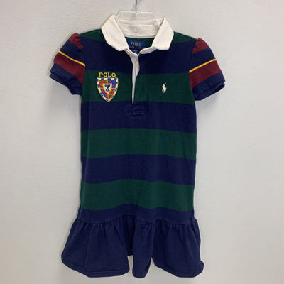 4T: Striped Stretch Mesh Rugby Dress