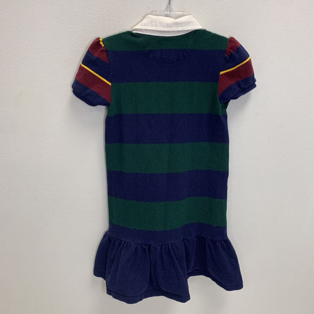 4T: Striped Stretch Mesh Rugby Dress