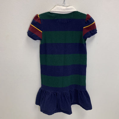 4T: Striped Stretch Mesh Rugby Dress