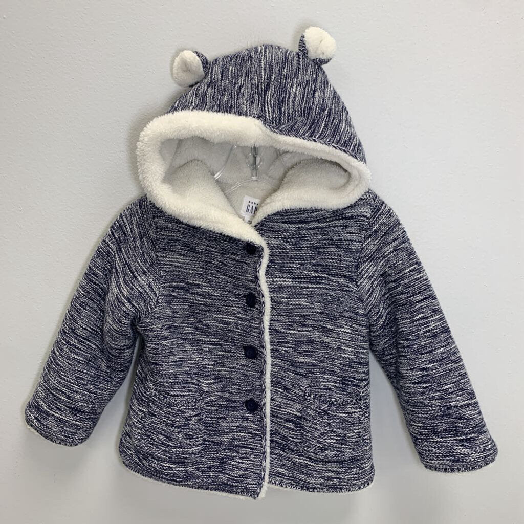 18-24M: Fleece Lined Garter Hoodie Sweater