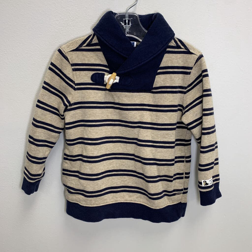 3: Striped Shawl Collar Pullover w/ Pockets