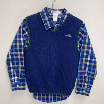 4: Plaid Button Up Shirt + Cable Knit Sweater Vest