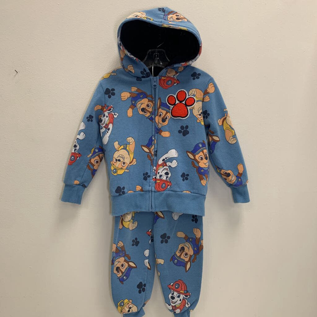 4T: Paw Patrol Joggers + Zip Hoodie - Fleece Lined Hood