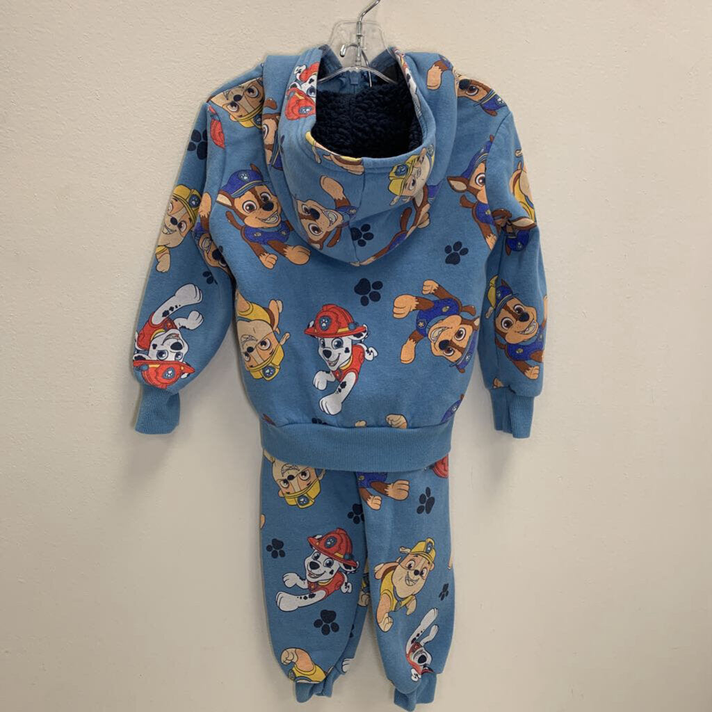 4T: Paw Patrol Joggers + Zip Hoodie - Fleece Lined Hood