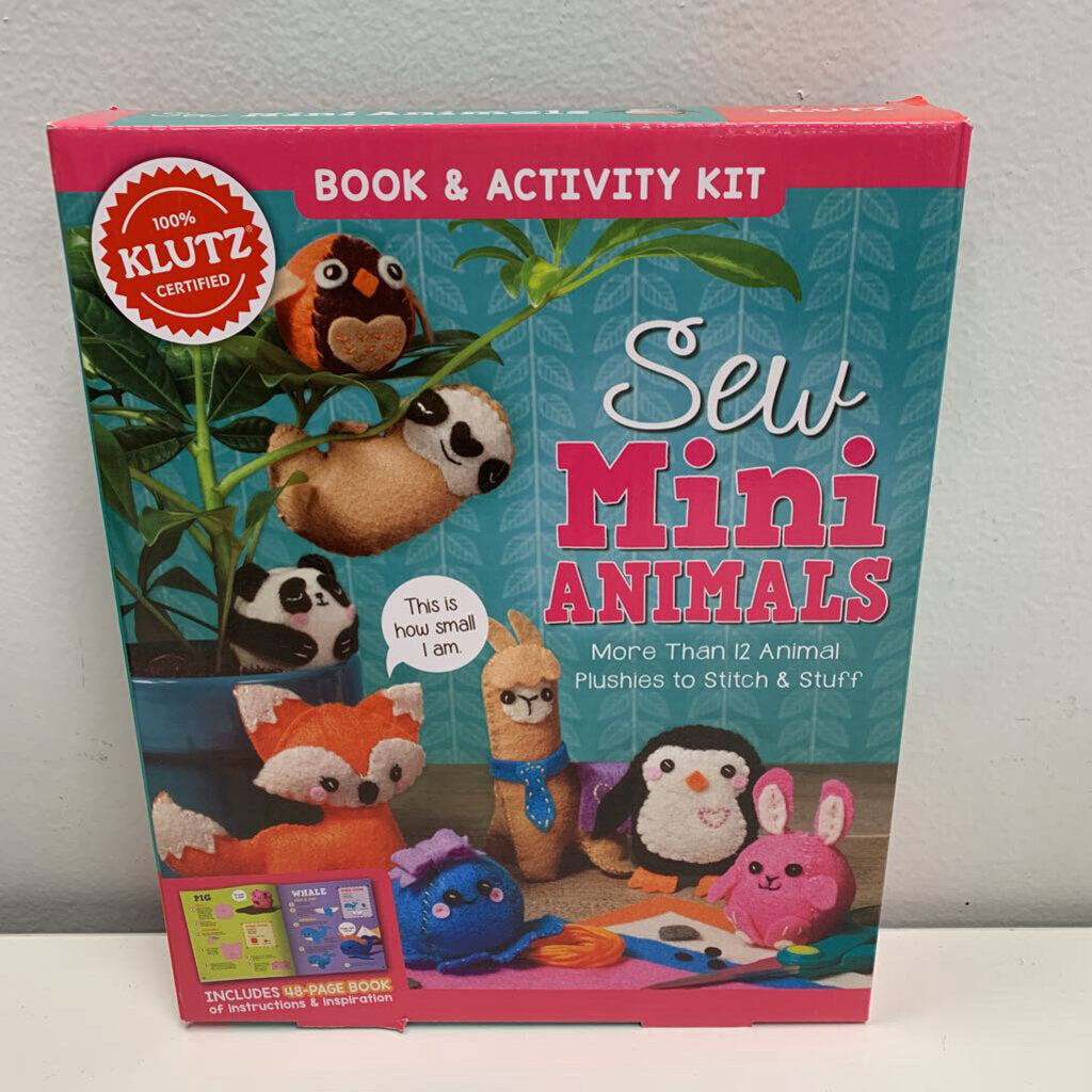 Sew Mini Animals - Book & Activity Set NIB