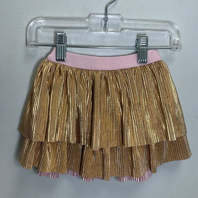 3-6M: Shimmer Sequin Butterfly Top + Metallic Pleat Skirt