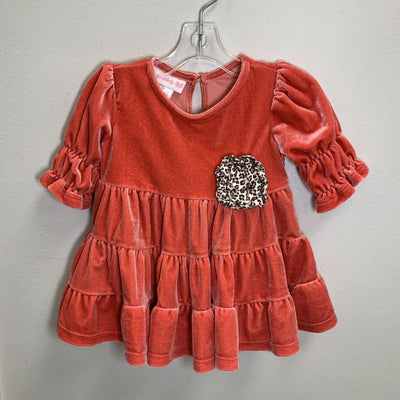 3-6M: Velvet Tiered Top + Leopard Leggings