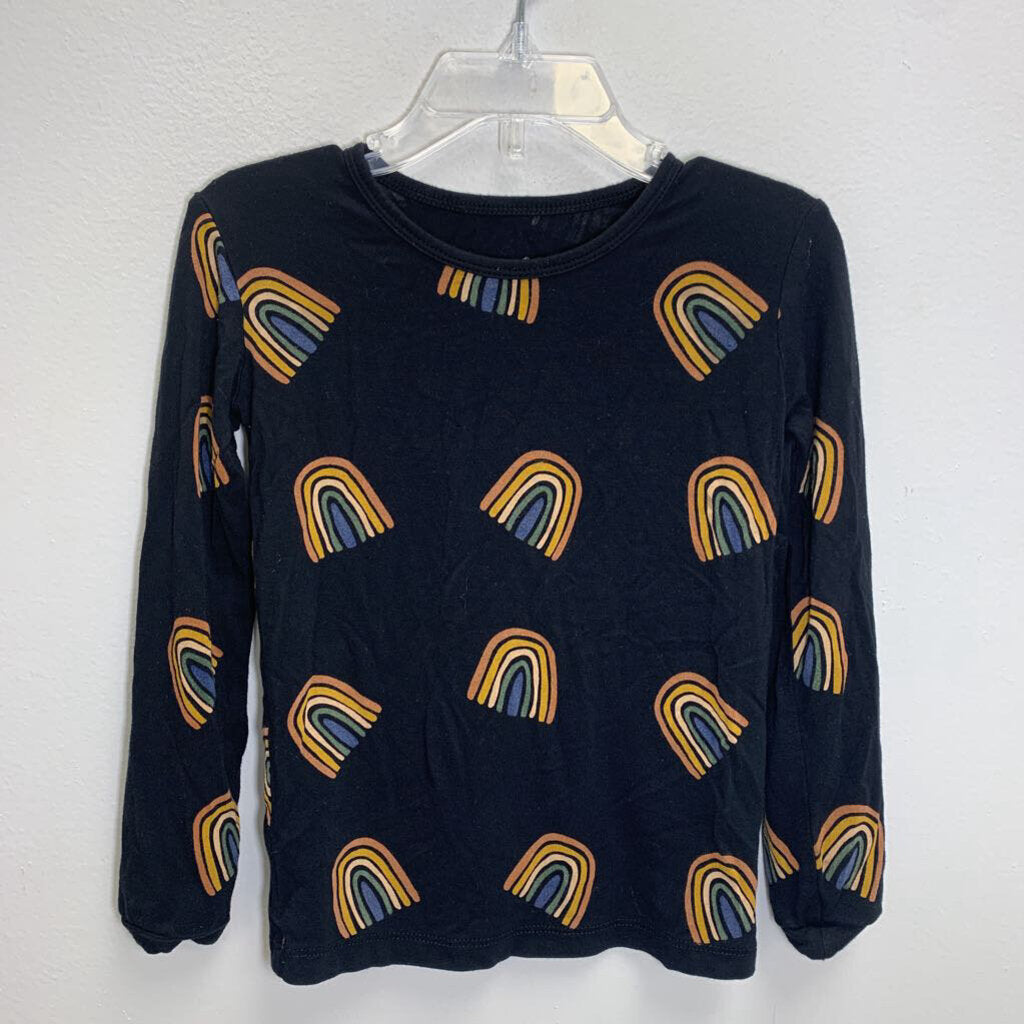 4T: Pajama Top - Rainbow on Midnight
