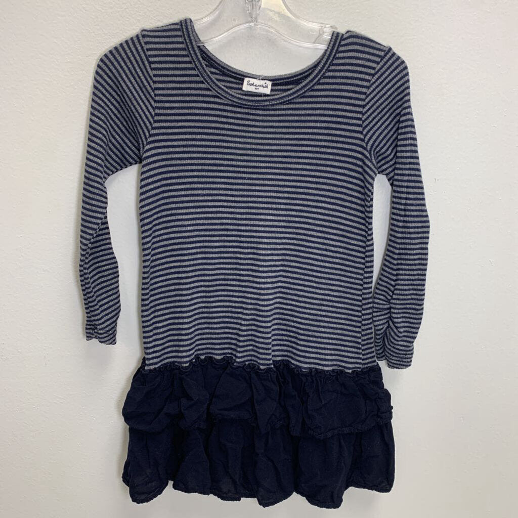 4T: Striped Ribbed Tunic w/ Flounce Hem