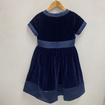 6Y: Velvet Dress w/ Satin Trim NWT