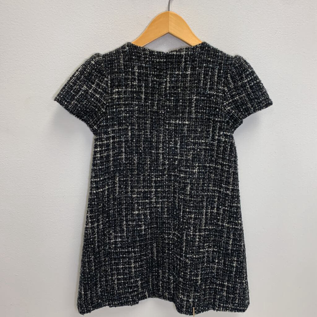 6Y: Tweed Dress w/ Pleated Skirt