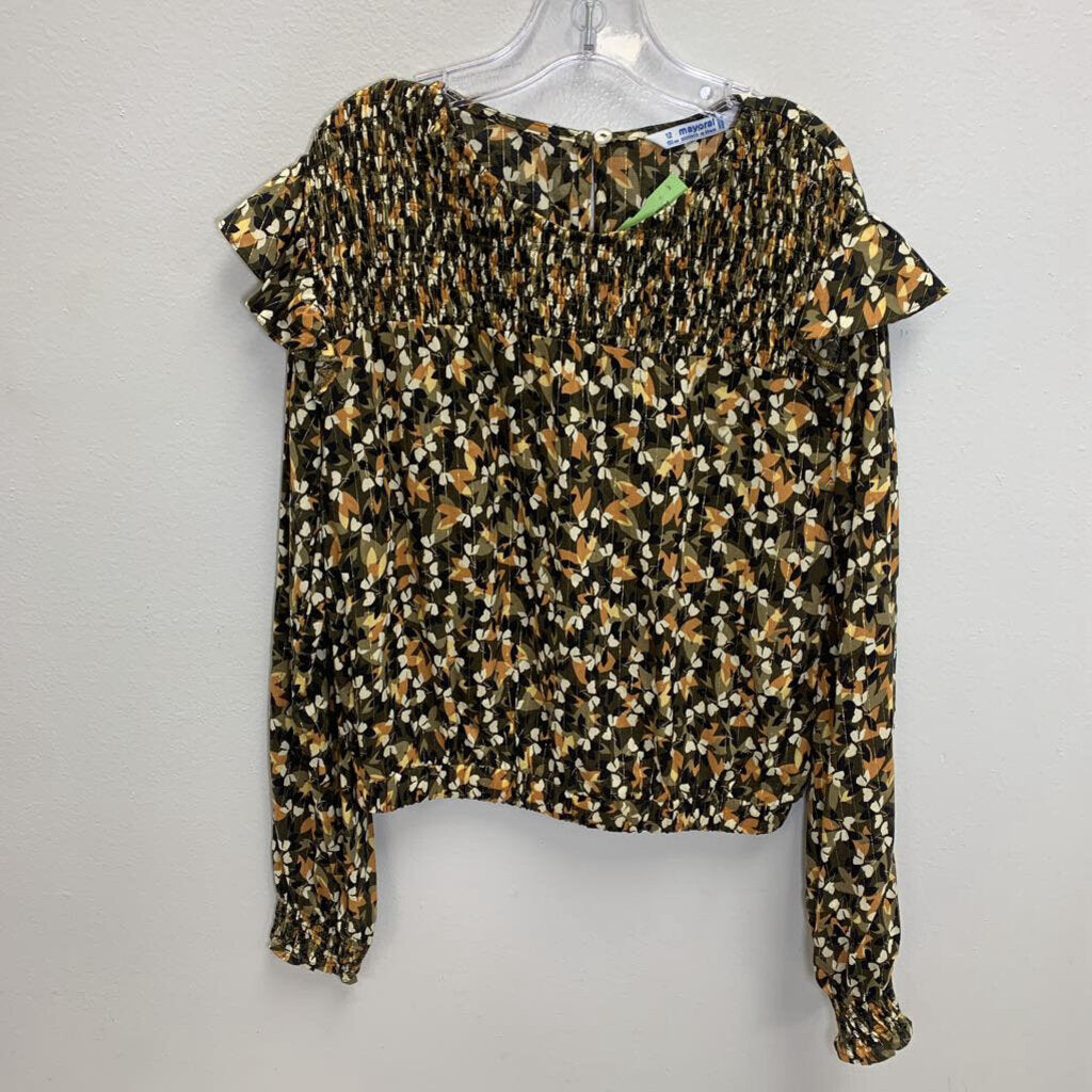 12: Smocked Shirred Waist Floral Blouse