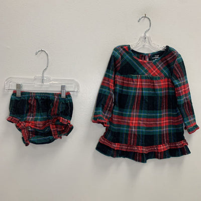 12-18M: Tidings Tartan Flannel Dress w/ Bloomers