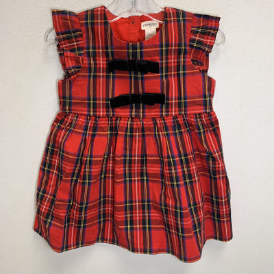 2T: Tartan Plaid Dress w/ Black Velvet Bows
