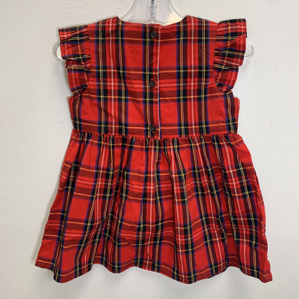 2T: Tartan Plaid Dress w/ Black Velvet Bows