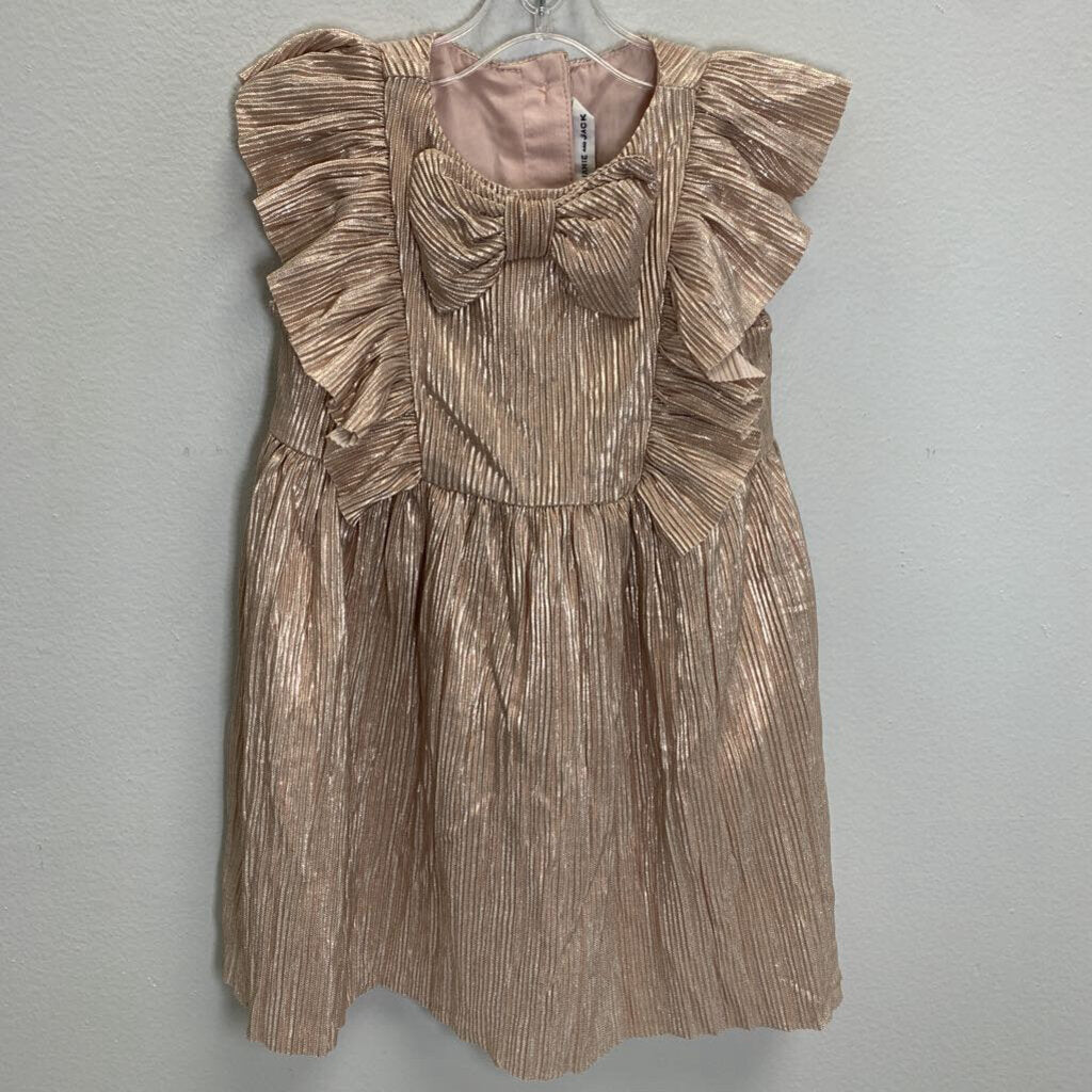 12-18M: Metallic Plisse Bow Dress