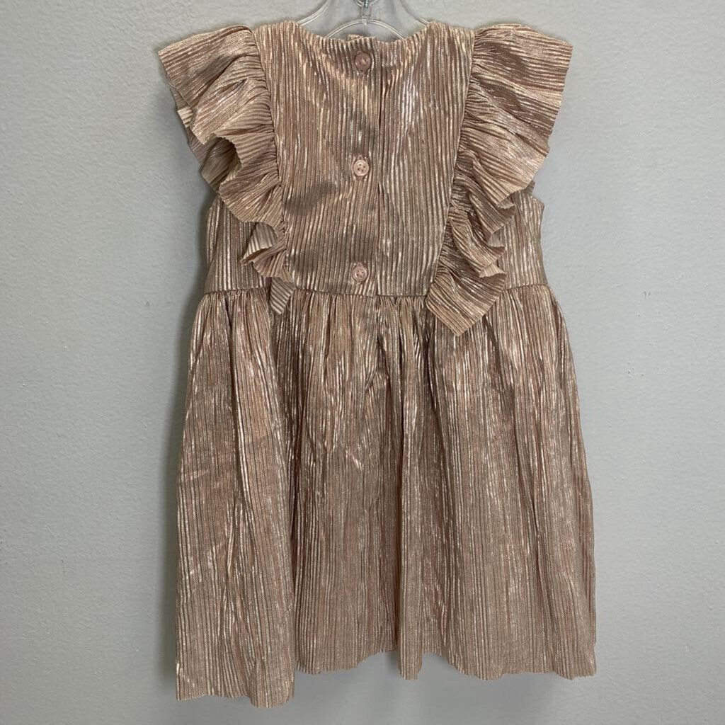12-18M: Metallic Plisse Bow Dress