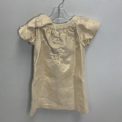 2T: Jacquard Dress w/ Puff Sleeves & Bow