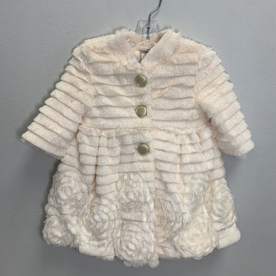 6-9M: Sleeveless Dress w/ Tulle Skirt and Faux Fur Jacket