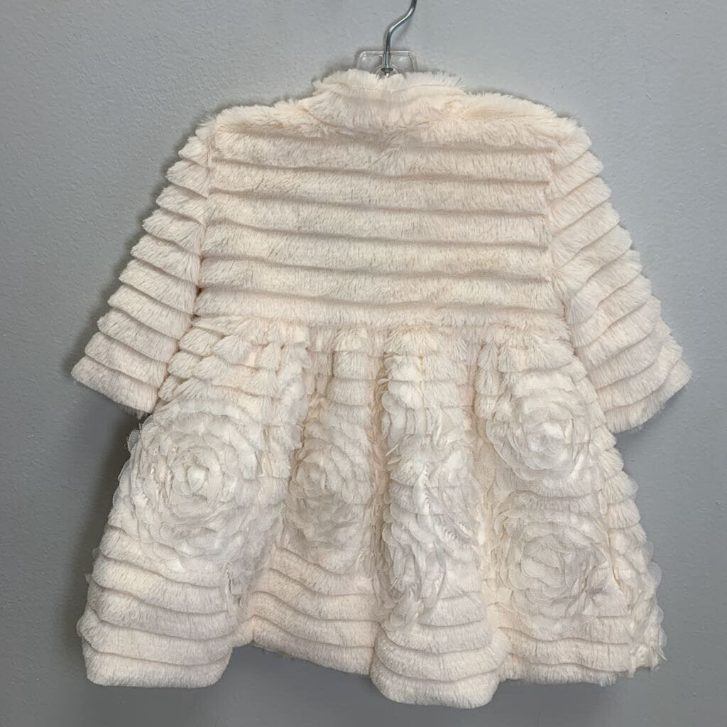 6-9M: Sleeveless Dress w/ Tulle Skirt and Faux Fur Jacket