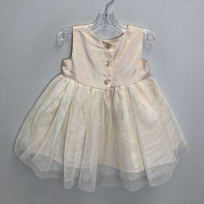 6-9M: Sleeveless Dress w/ Tulle Skirt and Faux Fur Jacket