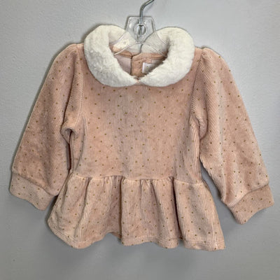 12M: Ribbed Velour Peplum Top + Pants + Beret