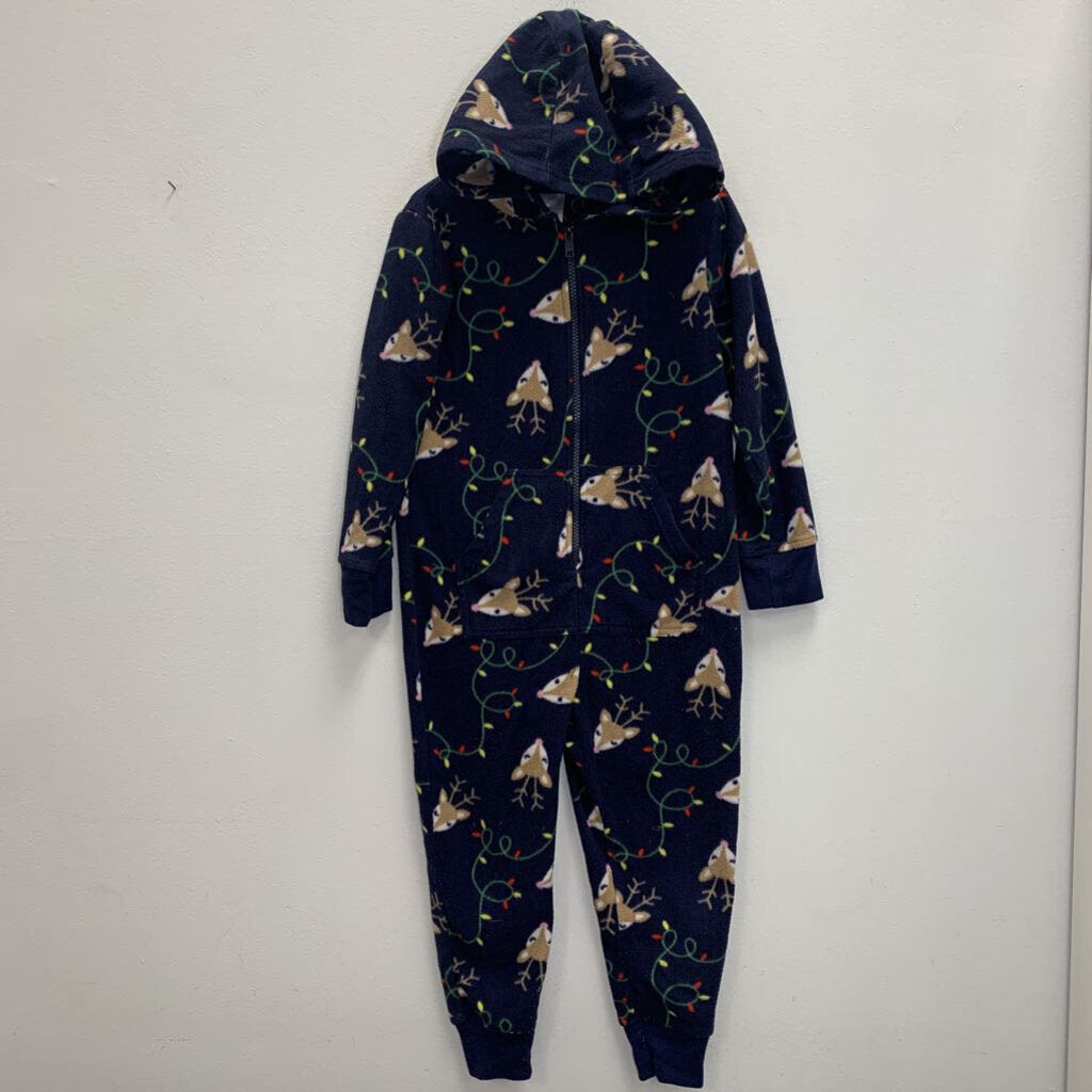 4: Microfleece Hooded One Piece - Reindeer