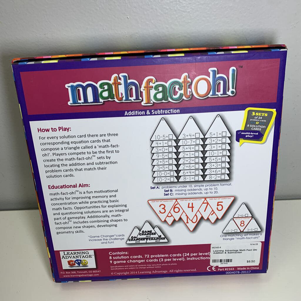 Math Fact Oh! Addition & Subtraction