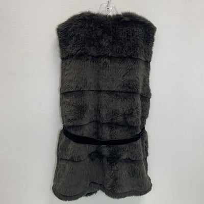 11-12: Faux Fur Vest w/ Velvet Belt - NWT