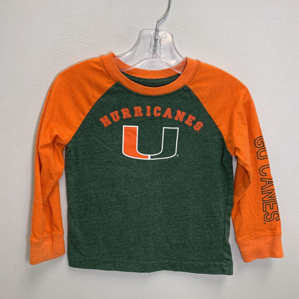 2T: Long Sleeve Raglan T-Shirt - Miami Hurricanes