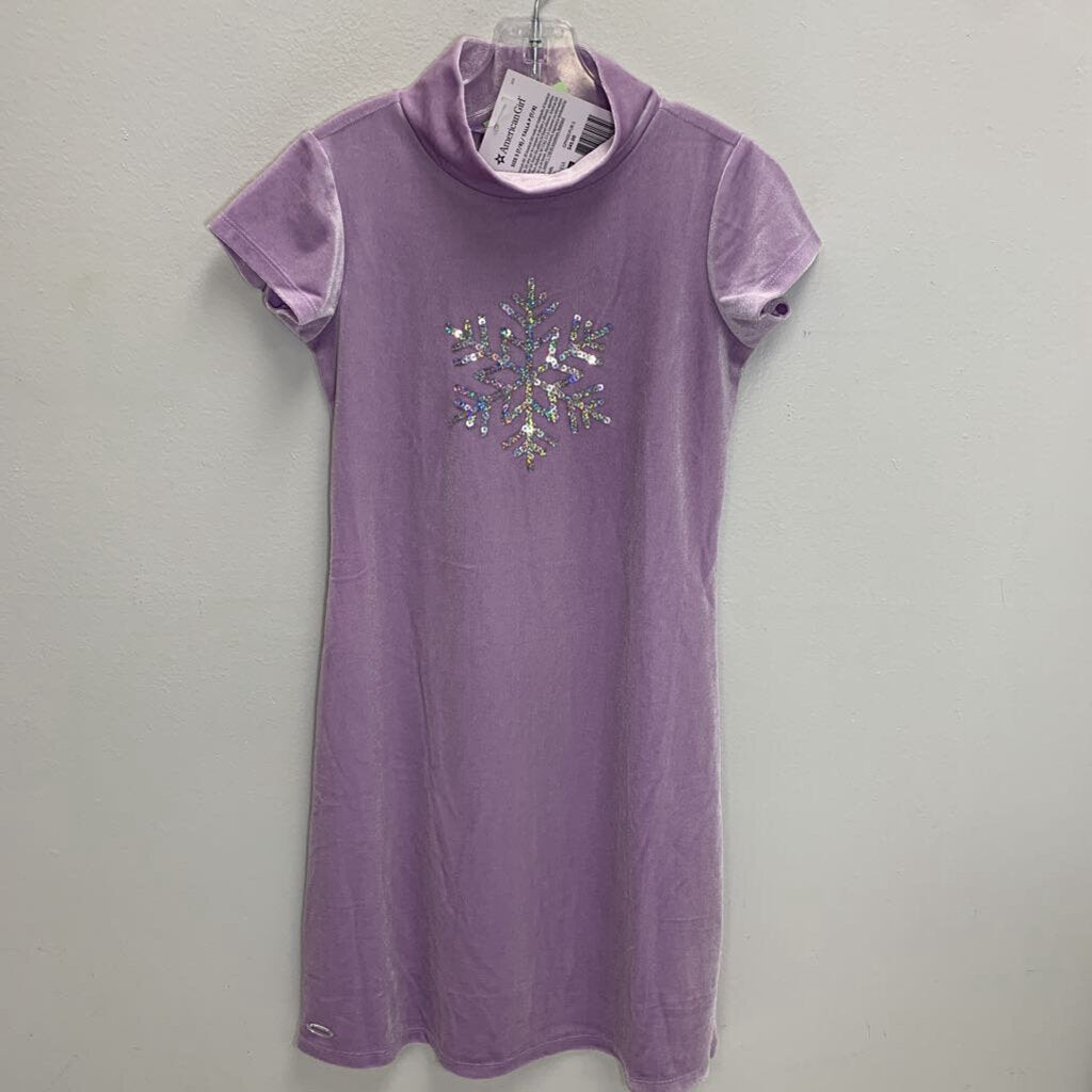 7-8: Sequin Snowflake Velvet Dress NWT