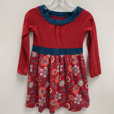 5: Long Sleeve Dress - Red Swedish Floral