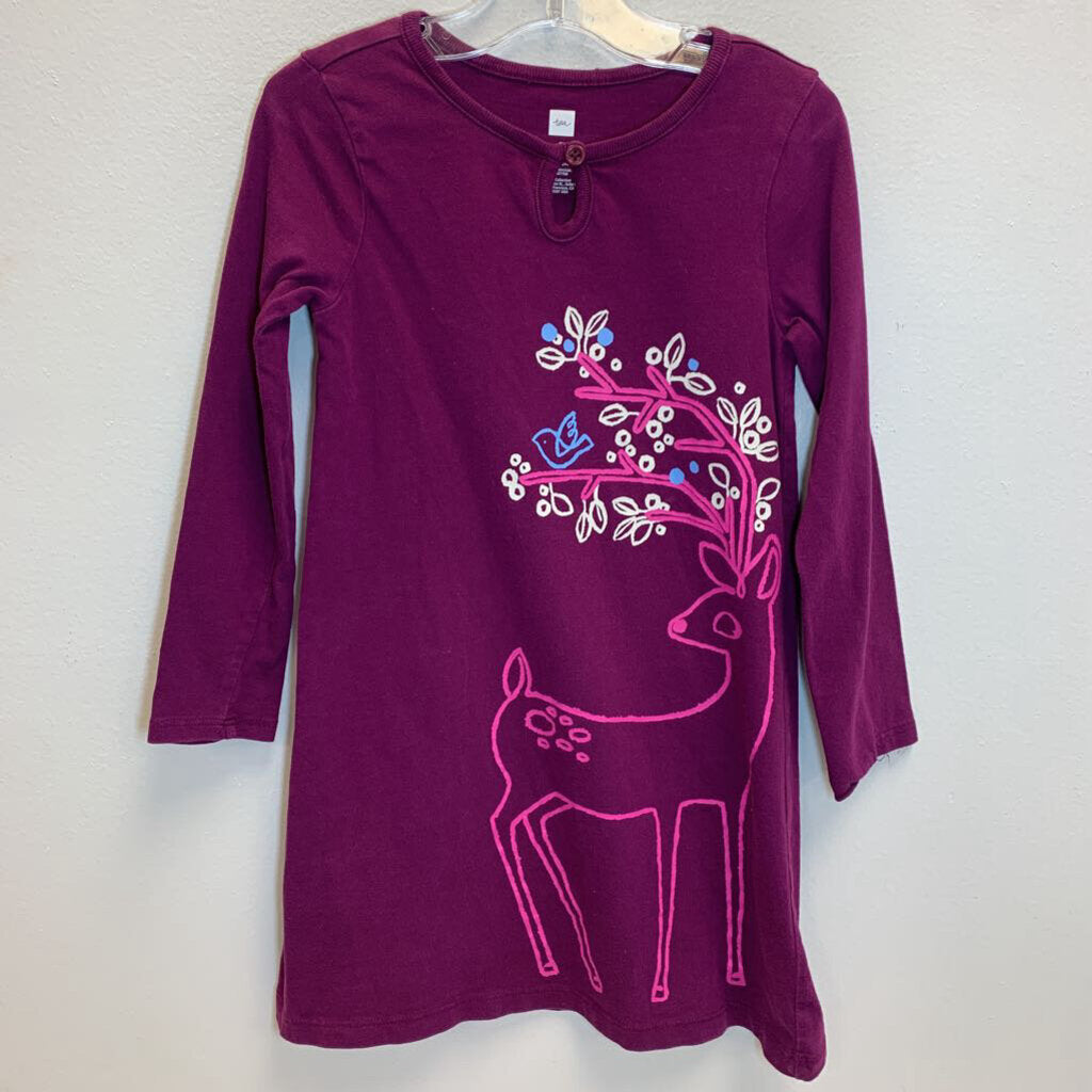 5: Long Sleeve Dress - Purple Deer